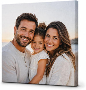 TWING Custom Canvas Prints with Your Photos, 12x12 Personalized Ready-to-Hang Photo Canvas Wall Art, Fathers Day Gift for Dad, Stretched Canvas Print for Family, Wedding, Pet & Home Decor