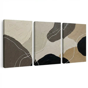 TWING Textured Neutral Abstract Wall Art Set of 3