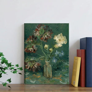 Van Gogh Reproduction Canvas Wall Art - Vase with Myosotis and Peonies