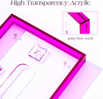 High transparency 4mm thick pink acrylic frame for custom artwork and home decor