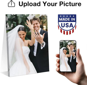 Custom canvas print of wedding photo, upload your picture, made in USA, mobile phone preview