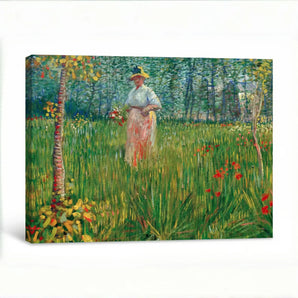 Van Gogh Reproduction Canvas Wall Art-Woman in a garden