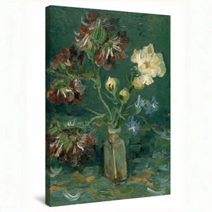Van Gogh Reproduction Canvas Wall Art - Vase with Myosotis and Peonies