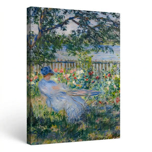 Claude Monet Wall Art Canvas Print-At the Terrace at Vetheuil