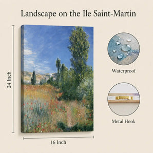 Claude Monet Canvas Wall Art, Landscape on the Ile Saint-Martin Print