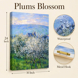 Claude Monet Large Canvas Wall Art, Plums Blossom Print