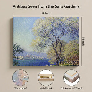 Claude Monet Canvas Wall Art 20X16 In, Antibes Seen from the Salis Gardens Print