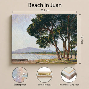 Claude Monet Canvas Wall Art 20X16 In, Beach in Juan-les-Pins Print