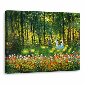 Claude Monet Canvas Wall Art 20X16 In, The Artist's Family in the Garden Print