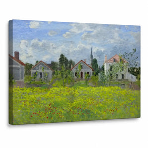 Claude Monet Canvas Wall Art 24x18 Inch, Houses at Argenteuil Print