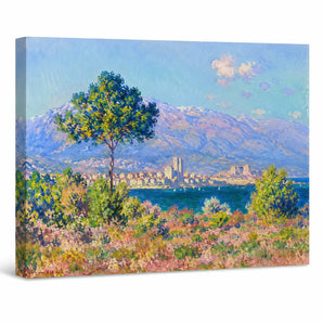 Claude Monet Canvas Wall Art 24x18 Inch, View of Antibes from the Plateau Notre Print