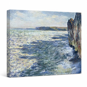 Claude Monet Canvas Wall Art 20x16 Inch, Waves and Rocks at Pourville Print