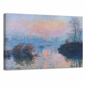 Claude Monet Canvas Wall Art, Sunset on the Seine at Lavacourt Print