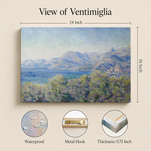 Claude Monet Canvas Wall Art, View of Ventimiglia Print