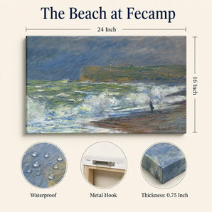 Claude Monet Canvas Wall Art, The Beach at Fecamp Print