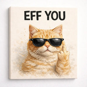 TWING Funny Cat Canvas Print - Sassy Cat Canvas