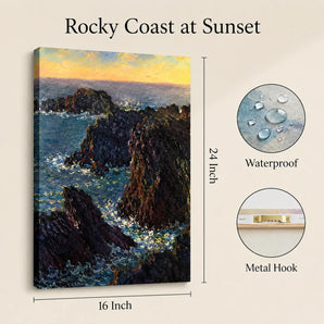 Claude Monet Large Canvas Wall Art, Rocks at Belle-Ile Print