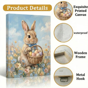 TWING Bunny with Egg Basket Canvas Print