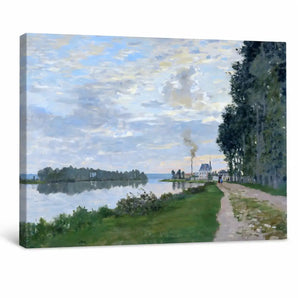 Claude Monet Canvas Wall Art 24x18 Inch, The Promenade at Argenteuil Print