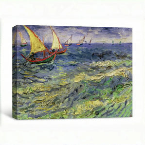 Van Gogh Reproduction Canvas Wall Art-Seascape at Saintes