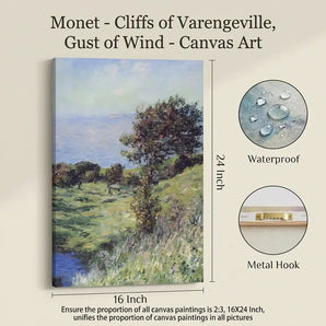 Claude Monet Canvas Wall Art-Cliffs of Varengeville