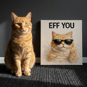 TWING Funny Cat Canvas Print - Sassy Cat Canvas